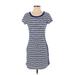 Derek Heart Casual Dress - Mini: Blue Stripes Dresses - Women's Size Medium