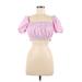 Zara Short Sleeve Top Pink Stripes Square Tops - New - Women's Size Medium