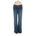 Lilly Pulitzer Jeans - Mid/Reg Rise Boot Cut Boot Cut: Blue Bottoms - Women's Size 8 - Sandwash
