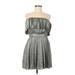 Ramy Brook Casual Dress - A-Line Strapless Sleeveless: Silver Print Dresses - Women's Size 6