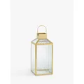 John Lewis Steel Fluted Lantern Candle Holder, Gold