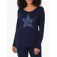 Live Unlimited Curve Animal Star Print Top, Navy