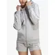 adidas Essentials 3-Stripes Full-Zip Fleece Hoodie, Grey Heather/White