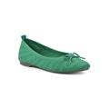 Women's Sashay Flat by White Mountain in Green Fabric (Size 6 1/2 M)