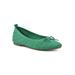 Women's Sashay Flat by White Mountain in Green Fabric (Size 6 1/2 M)