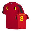 UKSoccerShop Belgium Sports Training Jersey (Tielemans 8) Red/Black Small (34-36 inch)