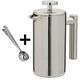 Kabalo Stainless Steel Double Wall Cafetiere Filter/Plunger Coffee & Tea Maker - 350ml 3 Cups