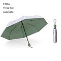 Slowmoose Mini Umbrella Anti Uv Sun, Rain, Windproof Light Folding Umbrellas, Men 8K Automatic Green