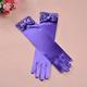 Slowmoose Long Princess Satin Gloves With Bow Dark Purple