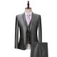 Allthemen Men's One-Button Grey Slim Dress Suit 3-Piece Suit L