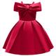 Keluosi Elegant Girls Dress Fashionable Summer Flower Dresses Red 9-10 Years