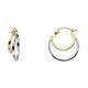 JewelryWeb 14k Yellow Gold and White Gold 2 Rows Hollow Hoop Earrings 18mm Jewelry Gifts for Women - 1.3 Grams