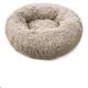 Slowmoose Round Plush Dog Bed - House Dog Mat, Winter Warm Sleeping Beige Brown XXS-35cm