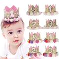 Slowmoose Happy Birthday Party Hats, Decor Cap Princess Crown 1st/2nd/3rd Year Old Number B