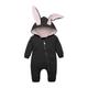 Slowmoose Autumn/winter Clothing- Overall Full Sleeve And Bunny Ear Hooded-baby Rompers Black 6M