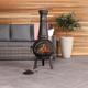 Charles Bentley Bentley 120cm Extra-Large Open Bowl Mesh Cast Iron and Steel Chiminea Patio Heater Black