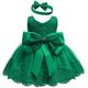 Slowmoose 1pcs Infant Newborn Baby Bow Princess Dress For Christmas, Birthday Party Dark green 24M