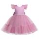 Keluosi Girls Dresses Bridesmaid Dress Kid Anniversary Floral School Dresss Coral red 9-10 Years