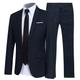 Allthemen Mens Office Slim Suit 2-Piece Business Wedding Suits Blazer and Pants Navy Blue M