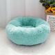 Slowmoose Dog Bed Warm Fleece Round Kennel House Long Plush Winter Pets Dog Beds Diameter 70cm / Green