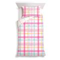 Tesco Spring Is Here Washy Check Pink Duvet Set Single
