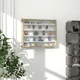 Homcom 5-Tier Wall Display Shelf Unit Cabinet W/ Shelves Glass Doors Natural