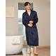 LILYSILK Silk Dressing Gowns For Men Navy Blue S Pure Mulberry Silk