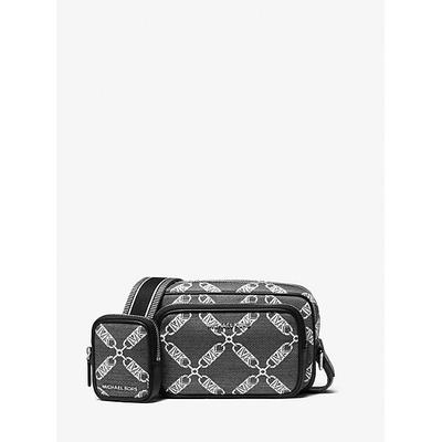 Michael Kors Hudson Empire Logo Jacquard Camera Bag Black One Size
