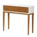 Odile Mid-Century Modern Two-Tone Natural Brown And White Bayur Wood 1-Drawer Console Table by Baxton Studio in Brown White