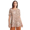 Plus Size Women's Boatneck Swing Tunic by The London Collection in Cognac Mixed Animal (Size 3X)
