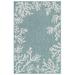 Liora Manne Carmel Coral Border Indoor/Outdoor Rug 23"X7'6" by Brylane Home in Aqua (Size 6'6" X 9'4")