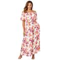 Plus Size Women's Off-The-Shoulder Maxi Dress by Jessica London in Multi Bold Floral (Size 26 W)