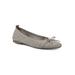Women's Sashay Flat by White Mountain in Gold Fabric (Size 7 1/2 M)