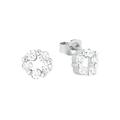 Paar Ohrstecker AMOR "Blumen, 2027490", bunt (silberfarben, weiß, kristallweiß), Ohrringe, Damen, Silber 925 (Sterlingsilber), mit Zirkonia (synth.)