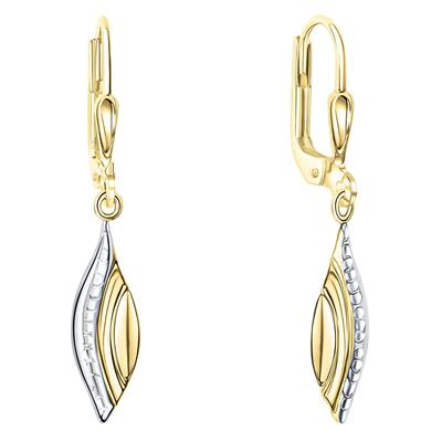 Paar Ohrhänger FIRETTI "Schmuck Geschenk Gold 375 Ohrschmuck Patentbrisur", gold (gelbgoldfarben, weißgoldfarben), Ohrringe, Damen, Gelbgold 375 Image