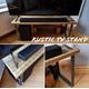 Rustic TV Stand, supported by Square Industrial Steel Legs