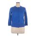 Grace Elements Cardigan Sweater: Blue Color Block Sweaters & Sweatshirts - Women's Size X-Large