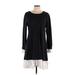 CeCe Casual Dress - A-Line: Black Solid Dresses - New - Women's Size Large