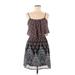 Xhilaration Casual Dress - Mini Scoop Neck Sleeveless: Black Dresses - Women's Size Medium