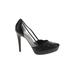 Aldo Heels: Pumps Stilleto Cocktail Party Black Print Shoes - Women's Size 38 - Almond Toe