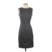 H&M Casual Dress - Sheath High Neck Sleeveless: Gray Dresses - Women's Size 4