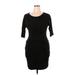 mark. Casual Dress - Sheath Scoop Neck 3/4 sleeves: Black Solid Dresses - Women's Size X-Large