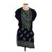 Angie Casual Dress - Mini Crew Neck Short sleeves: Blue Paisley Dresses - Women's Size Medium - Print Wash