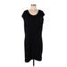 Athleta Casual Dress - Mini Scoop Neck Short sleeves: Black Solid Dresses - Women's Size Large