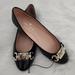 Kate Spade Shoes | Kate Spade Black Genuine Leather Gold Tone Logo Ballet Flats Size 7.5 B | Color: Black | Size: 7.5