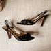Kate Spade Shoes | Kate Spade Black Satin Bow Evening Sandal Shoe | Color: Black | Size: 9