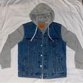 Levi's Jackets & Coats | Levi’s Trucker Jacket Hybrid Hooded Denim Jean Jacket Men’s Large | Color: Blue/Gray | Size: L