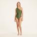 J. Crew Swim | J. Crew Ruched One Shoulder One Piece Swimsuit 10 | Color: Green | Size: 10