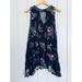 Free People Dresses | Free People Snap Out Of It Tunic Dress S Small Sleeveless Black Floral Swing | Color: Black | Size: S