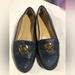 Michael Kors Shoes | Michael Kors Leather Navy Blue/Gold Toe Slip On Loafers Sz. 6.5m | Color: Blue/Gold | Size: 6.5